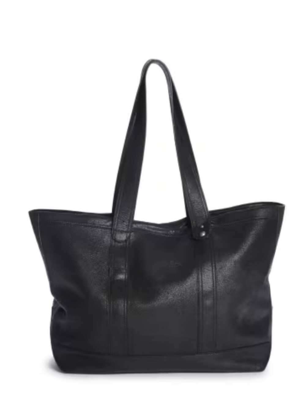 LL Bean Boat Tote Black Leatherwith Pockets